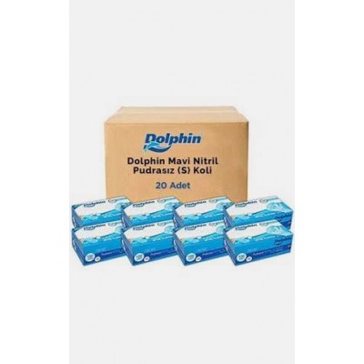 Dolphin Mavi Nitril Eldiven Pudrasız 100 Adet